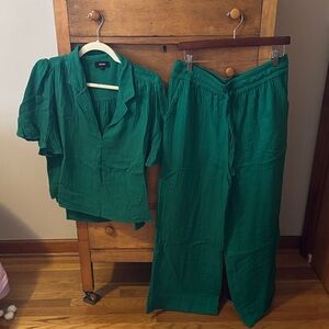 ME+EM Green Pants & Top Set